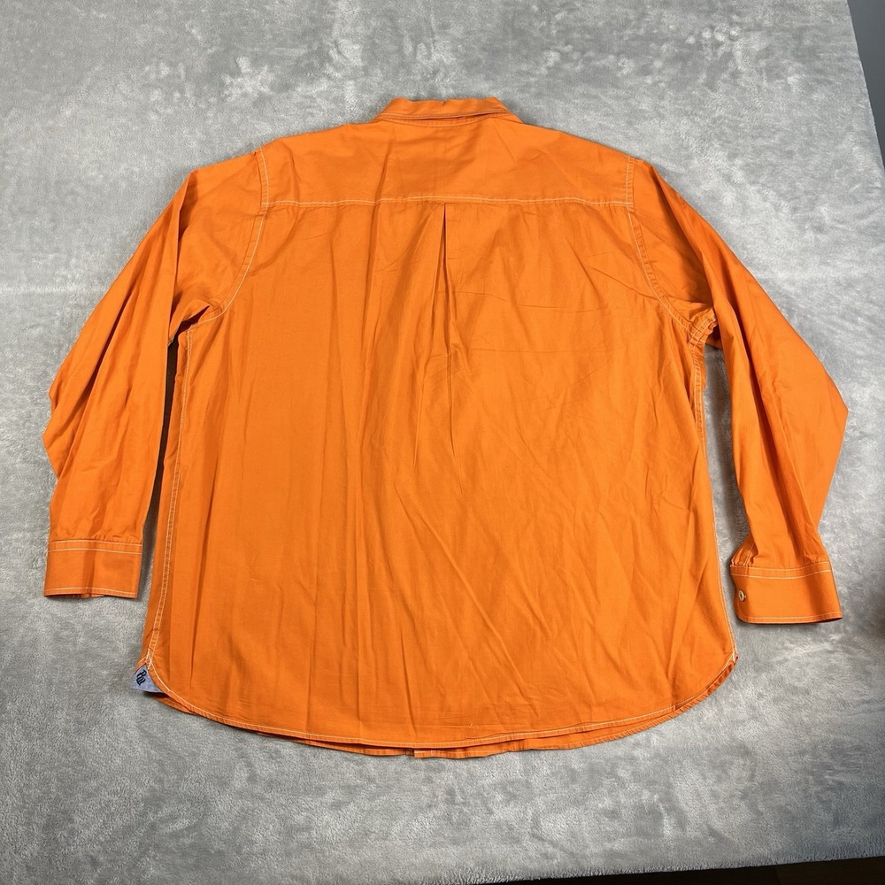 ROCAWEAR Classic Shirt Mens 3XL Orange Fresh 2 Death Brushed Poplin Y2K Lng Slv - Picture 10 of 10